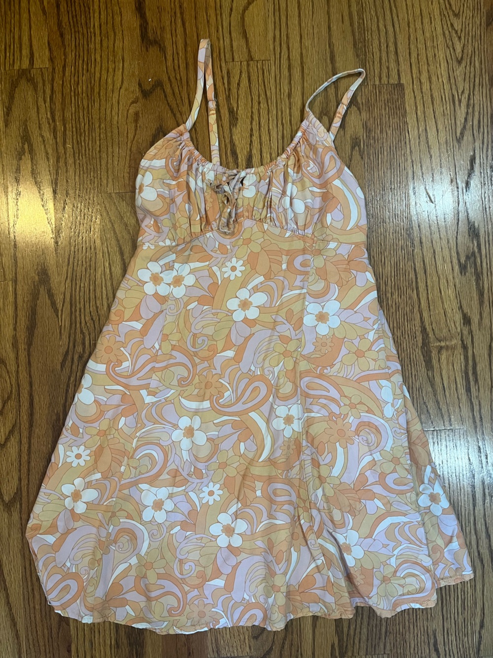 Hollister Peach & White Floral Mini Dress